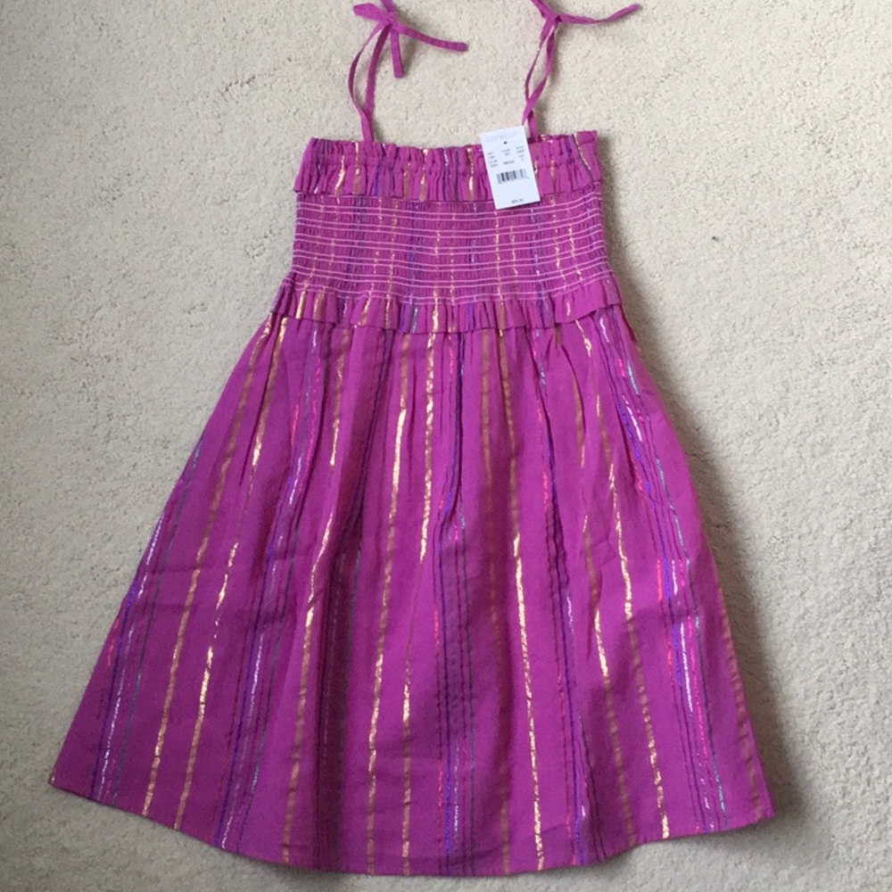 Girls Crewcuts Metallic Stripe Sundress NWT 6